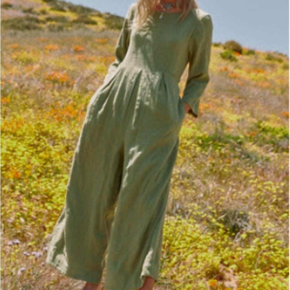 Free People Green Shiloh One-Piece
